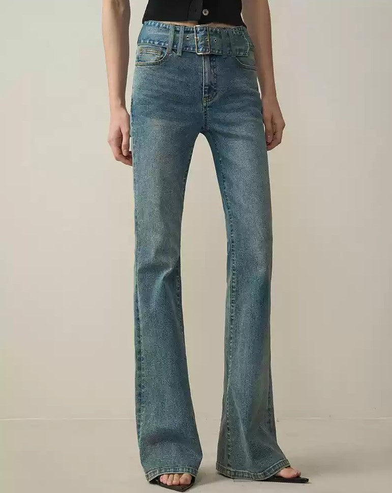 High-Waisted Stretch Flare Jeans